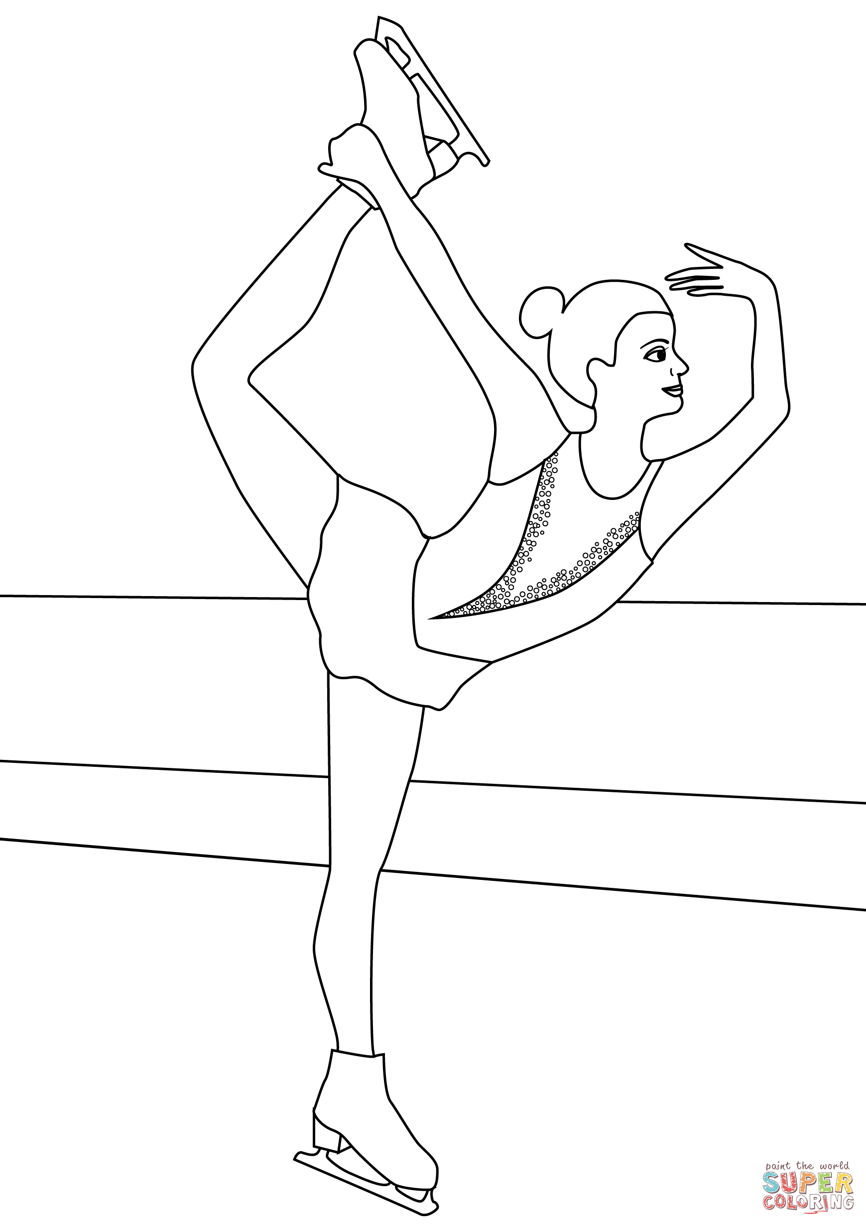 Ice Skating coloring page | Free Printable Coloring Pages