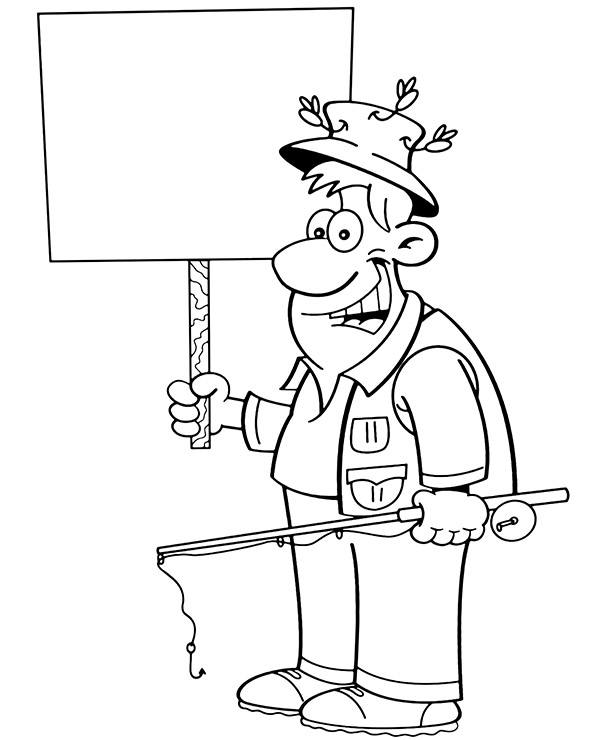 Grandpa with fishing rod coloring page - Topcoloringpages.net