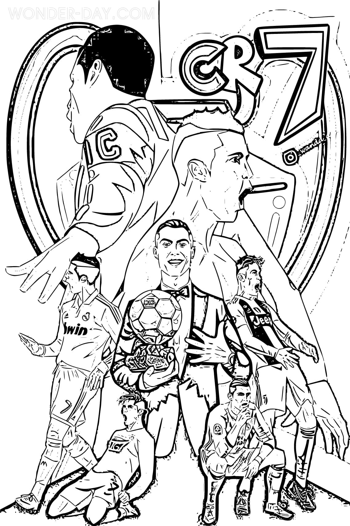 Cristiano Ronaldo Coloring Pages | WONDER DAY — Coloring pages for children  and adults