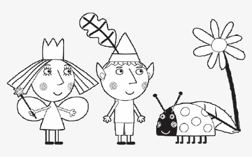 Ben And Holly Coloring Pages Little Kingdom Ben And - Ben And Holly  Colouring Transparent PNG - 822x595 - Free Download on NicePNG