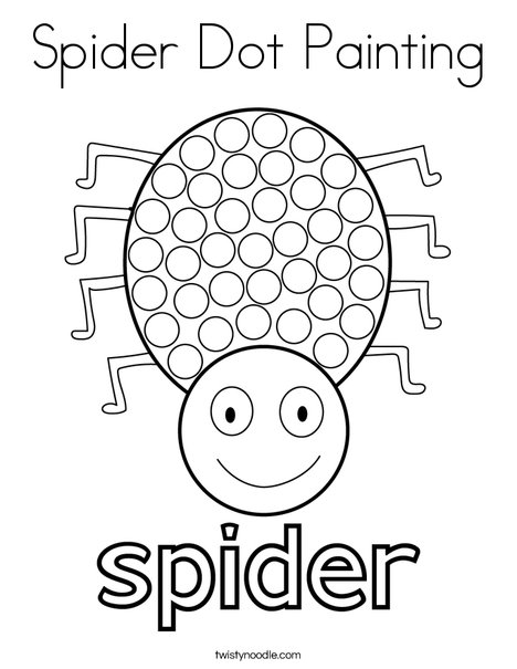 Spider Dot Painting Coloring Page - Twisty Noodle