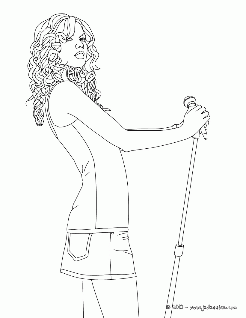 Taylor Swift Coloring Page. Celebrities Coloring Page Coloring Home