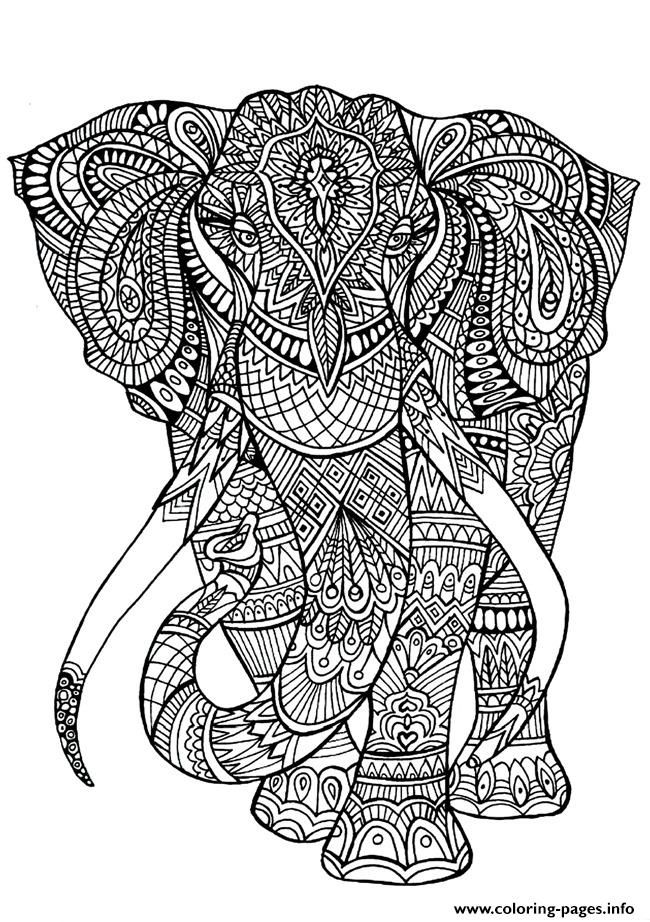 Print adult coloring pages elephant Coloring pages