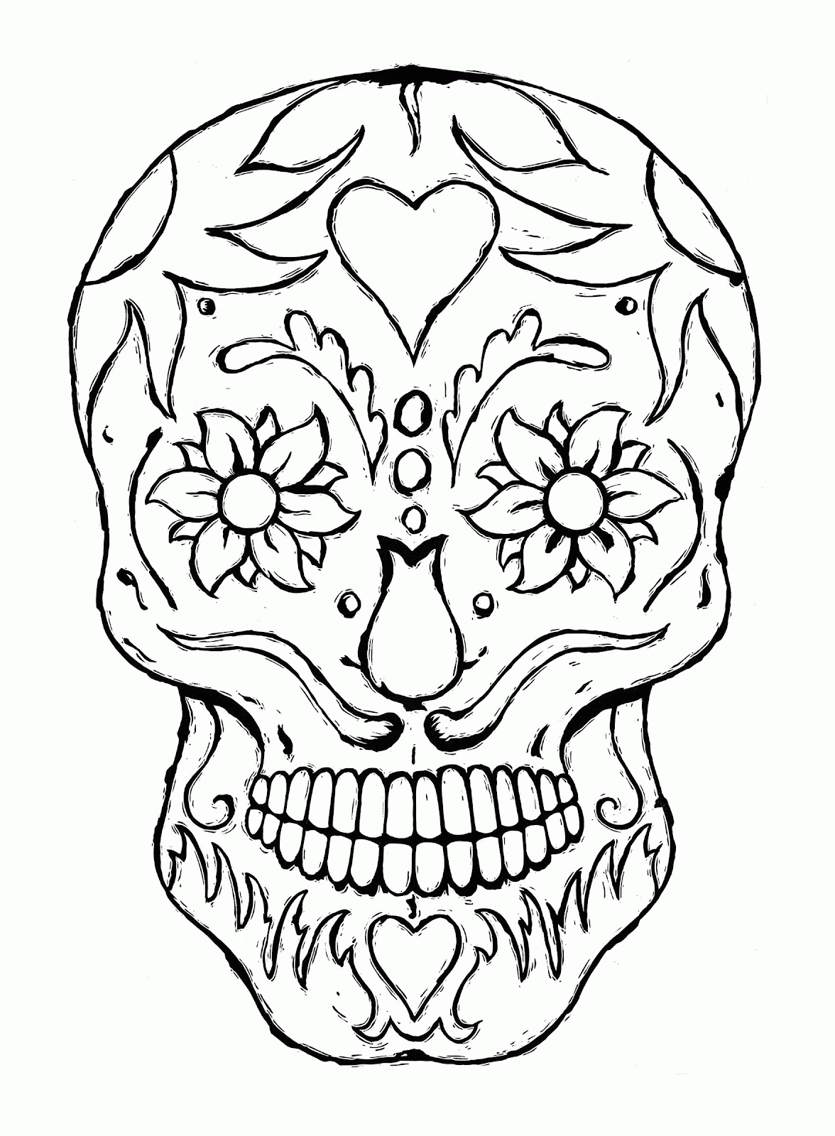 Day of The Dead Skull Coloring Pages - Bestofcoloring.com
