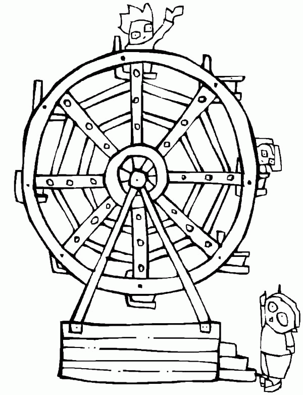 Ferris Wheel Coloring Page - Coloring Pages for Kids and for Adults