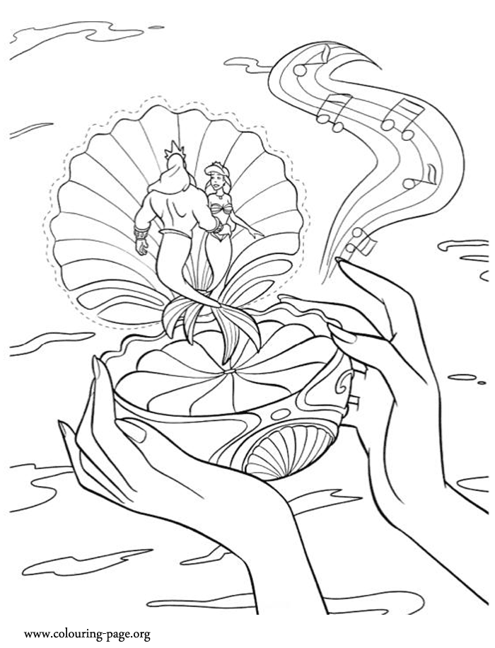 The Little Mermaid - Queen Athena's special gift coloring page