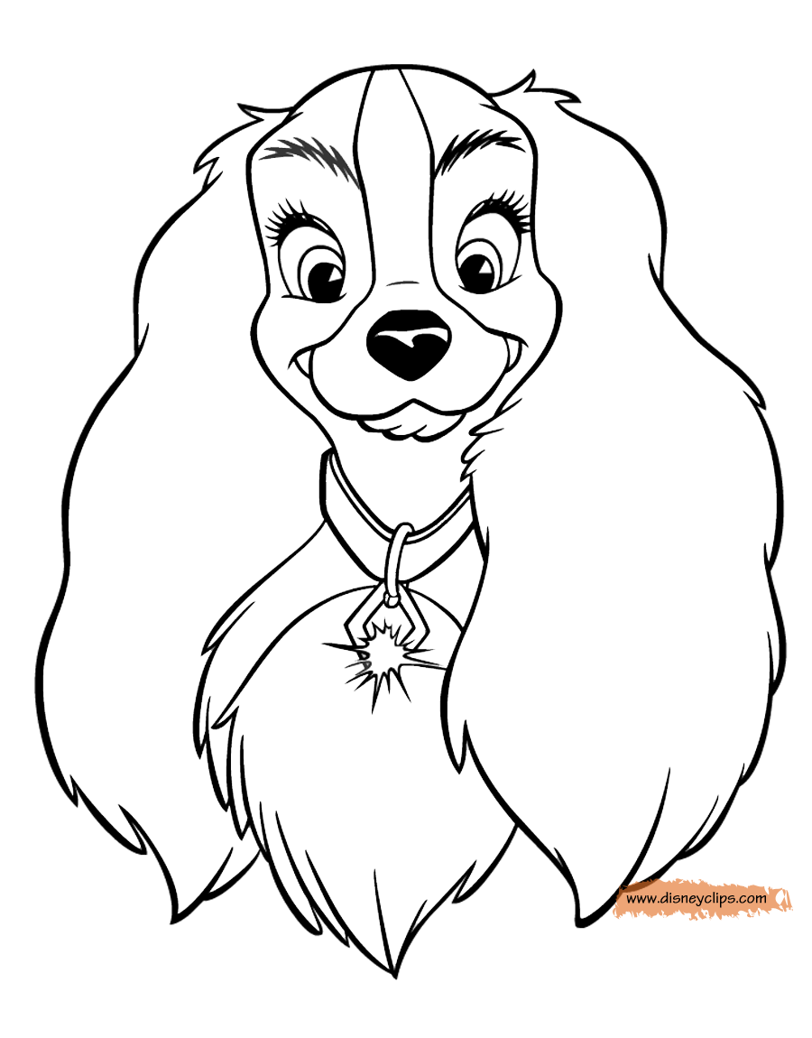 Lady and the Tramp Coloring Pages - Kids' Printable Coloring Pages