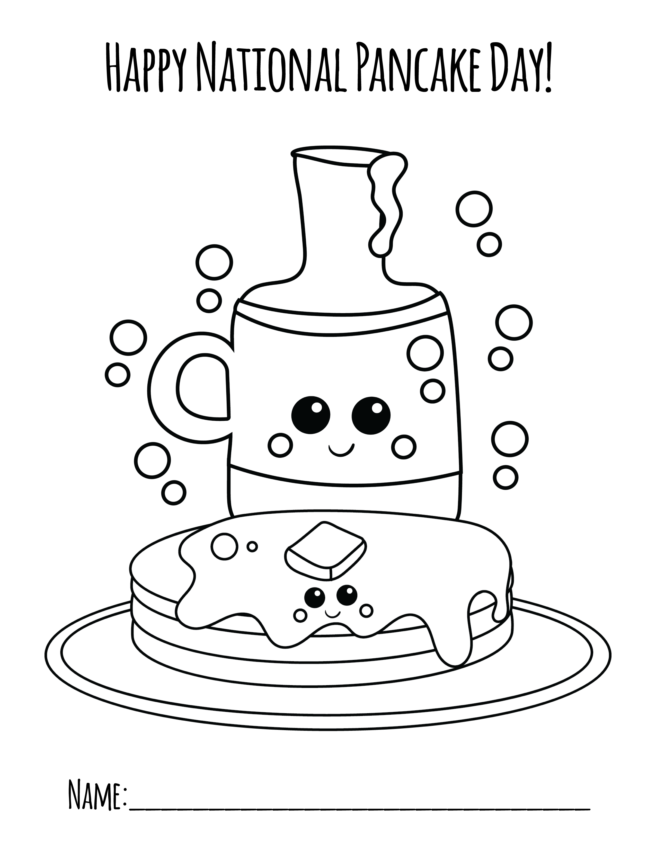 National Pancake Day Coloring Page ⋆ Primoparty | National pancake, Pancake  day colouring pages, Pancake day