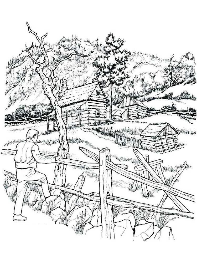 Free Scenery coloring pages for Adults. Printable to Download Scenery  coloring pages.