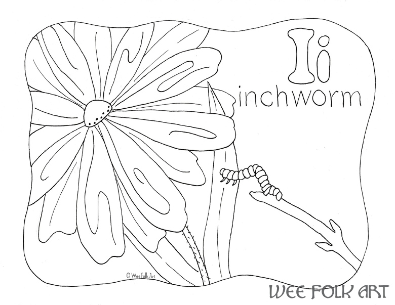 Nature Alphabet Coloring Page Letter I - Homeschool Companion
