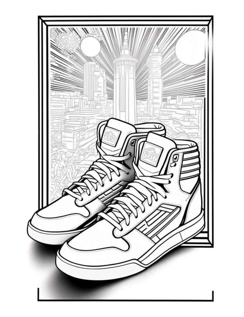 Sneaker Coloring Pages Set of 12 Sneaker Themed Downloadable - Etsy