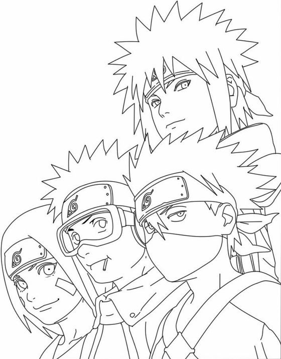 Team 7 Of Minato Coloring Page - Free Printable Coloring Pages for Kids