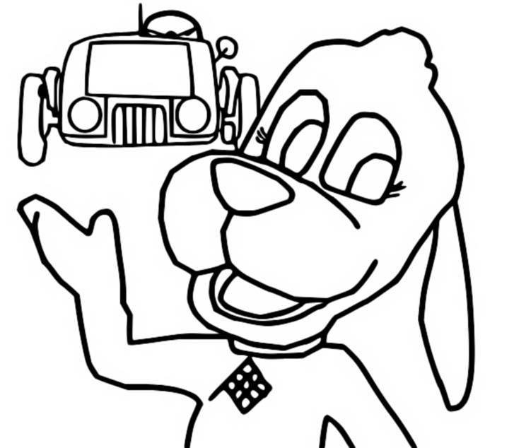 Coloring page Go Dog Go : By car! 6