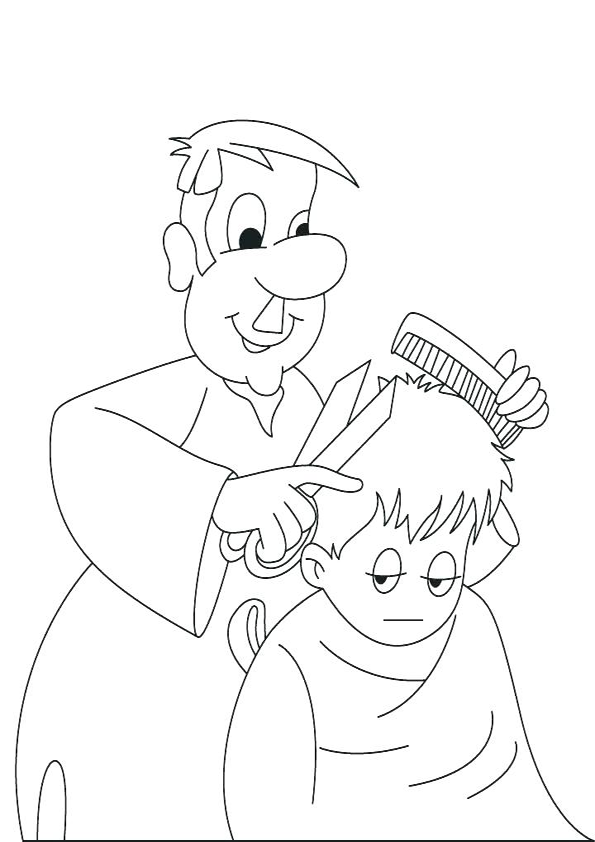 Coloring Pages | Barber community helper coloring pages