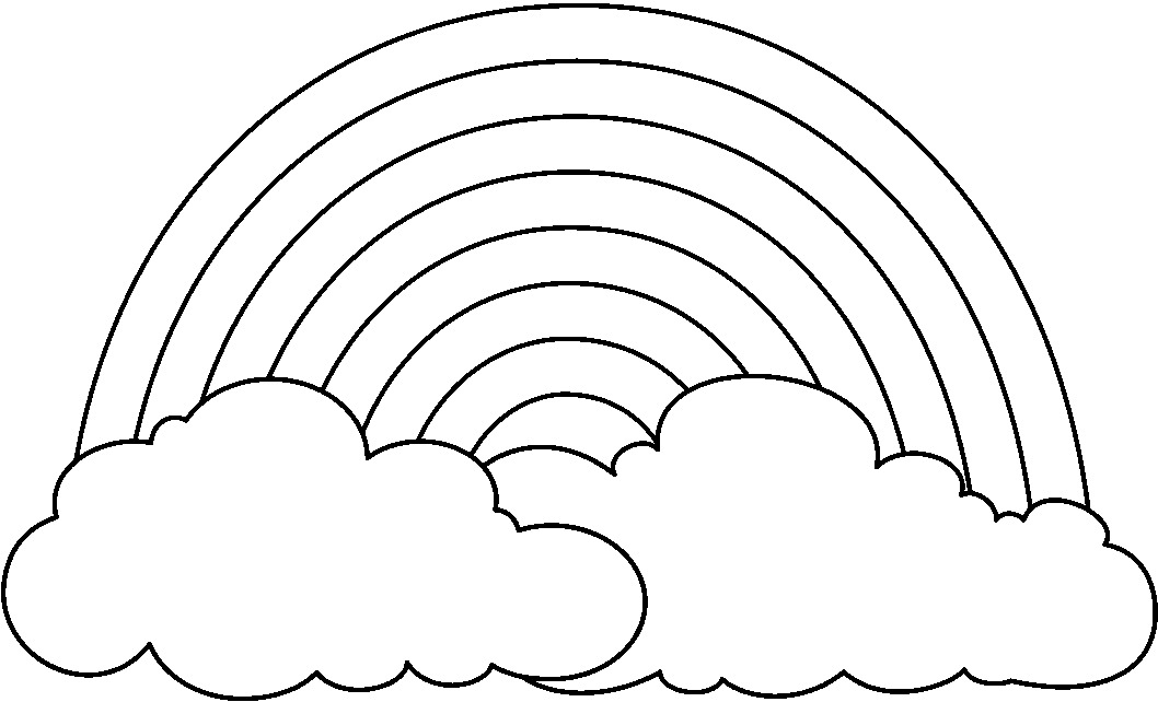 Rainbow black and white coloring page free cliparts - Clipartix