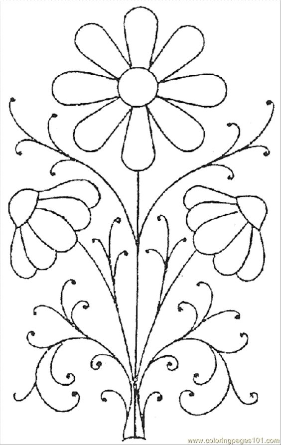 Embroidery Pattern: Pretty Daisies | Flower Patterns, Coloring ...