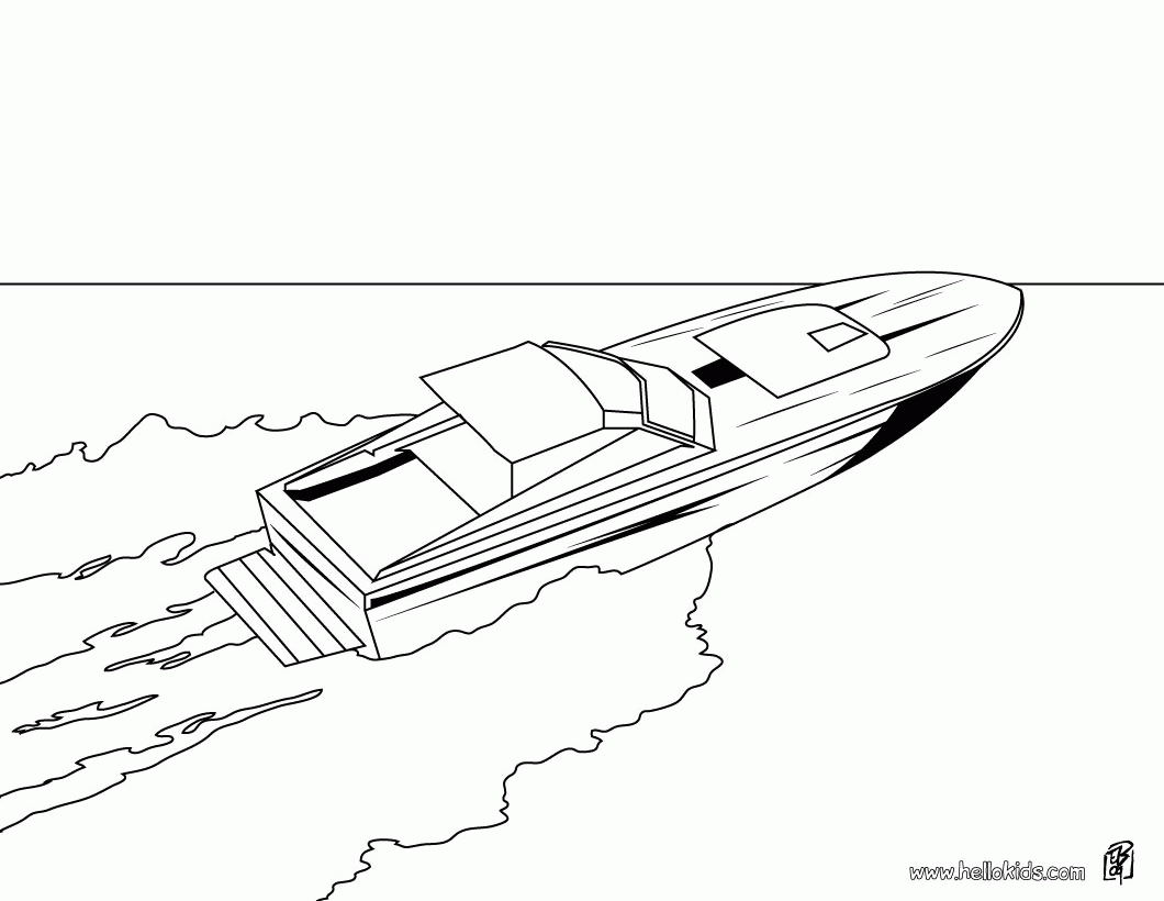 Motor boat coloring pages - Hellokids.com