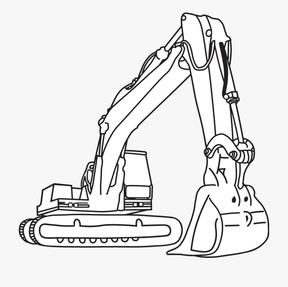 Coloring Book : 261906_excavator Clipart Black And White ...