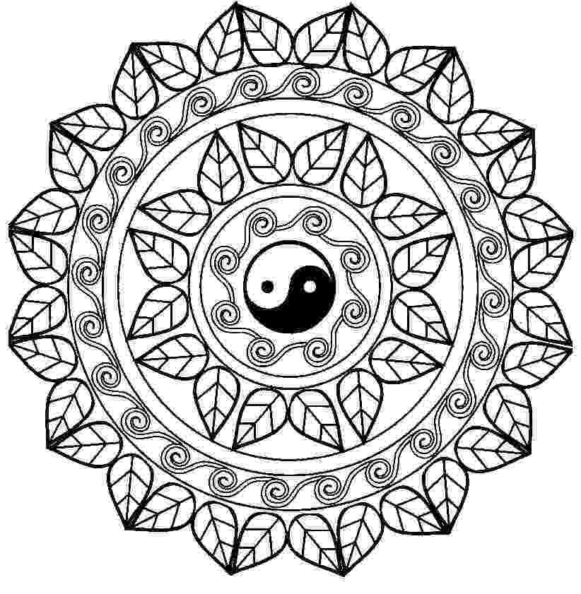Mandala con el Free Printable Online Yin Yang Coloring Pages ...
