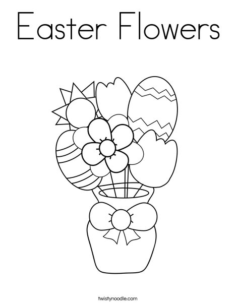 Easter Flowers Coloring Page - Twisty Noodle