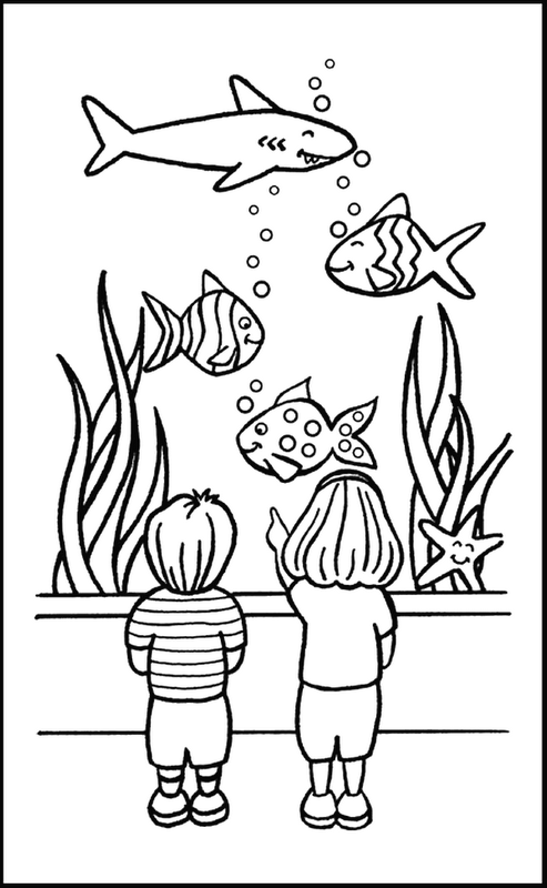 Fish Tank Coloring Page