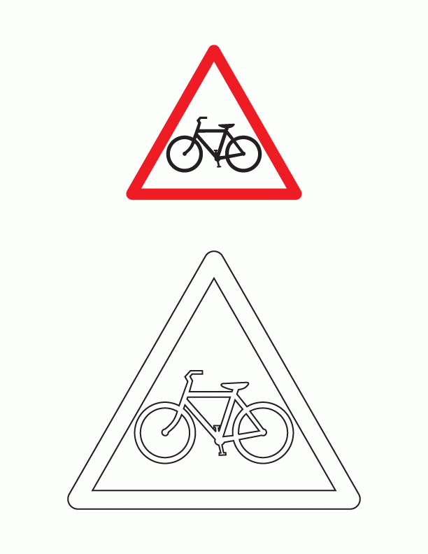 Road Sign Coloring Page