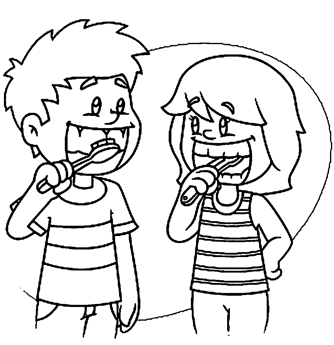 Boy Brushing Teeth Coloring Page - High Quality Coloring Pages