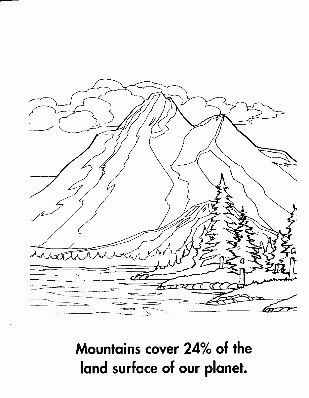mountains coloring page - High Quality Coloring Pages