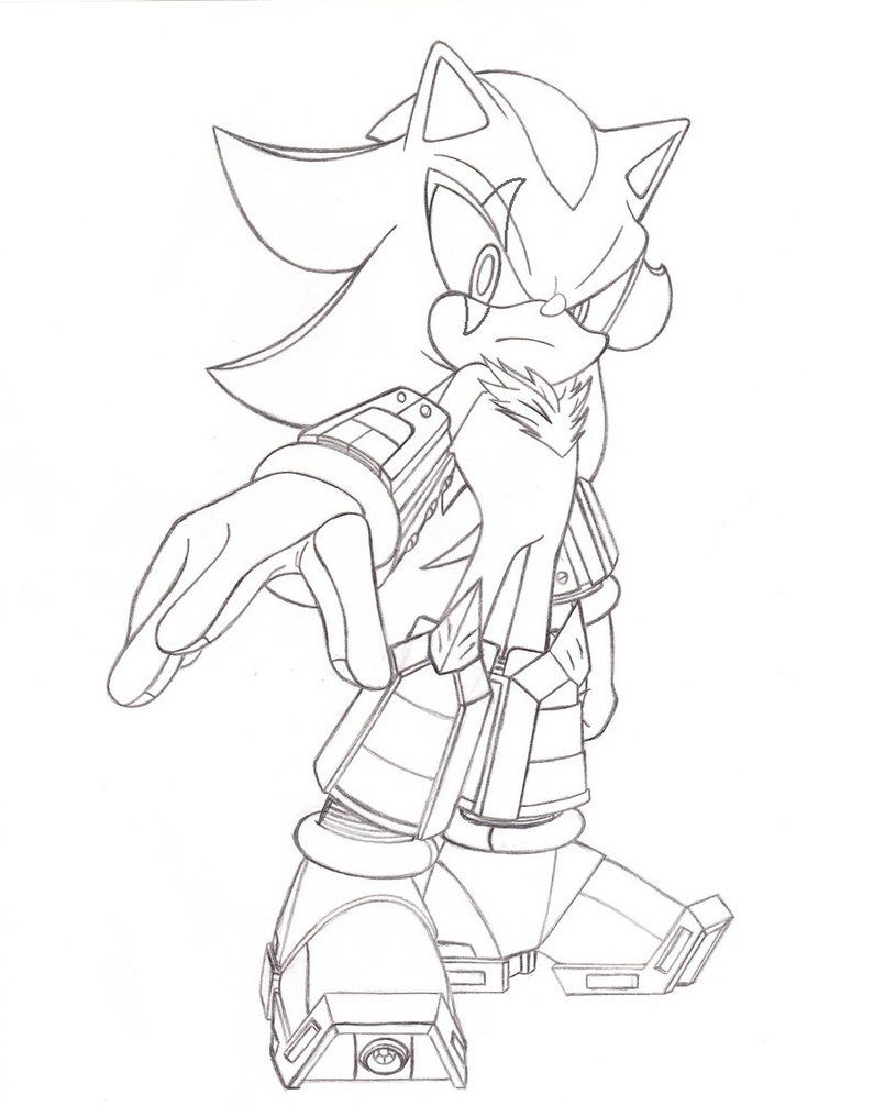 Color Shadow The Hedgehog - Coloring Pages for Kids and for Adults
