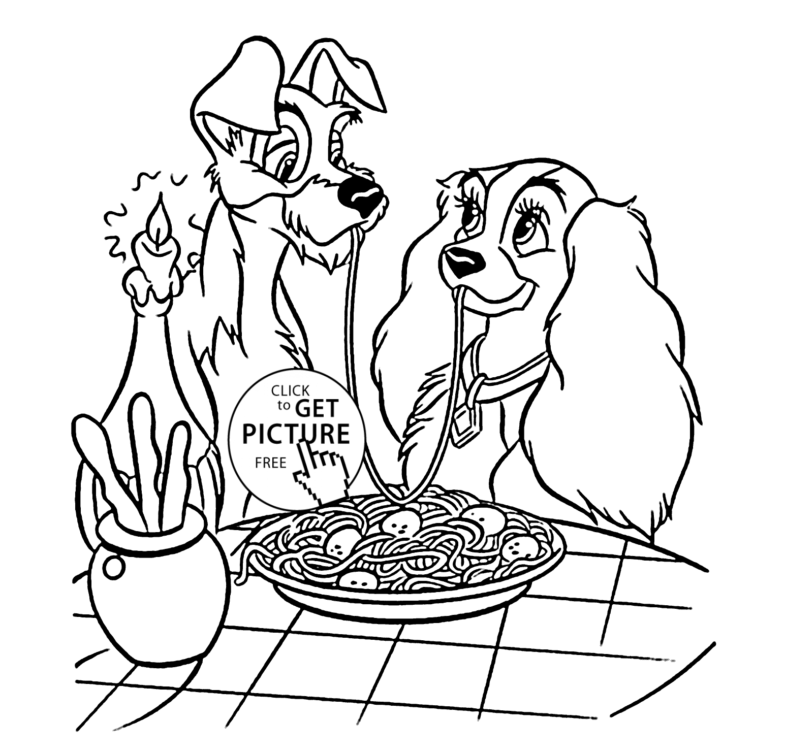 Download Lady And The Tramp Coloring Page - Coloring Home