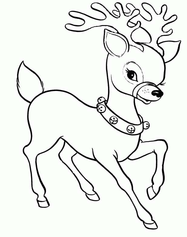 Reindeer Christmas Coloring Pages - Coloring Home