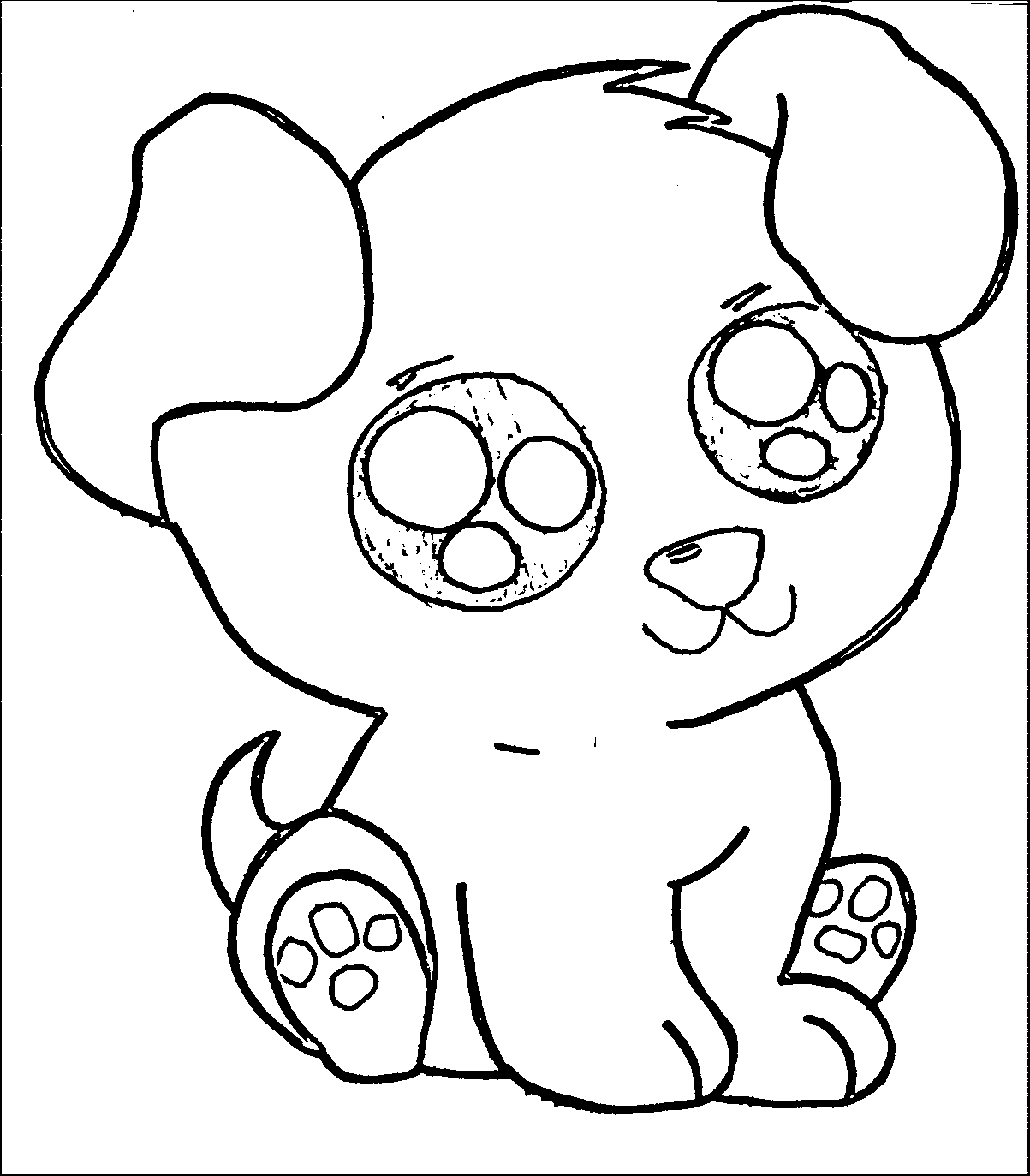 Coloring Pages With Cute Puppies Coloring Home