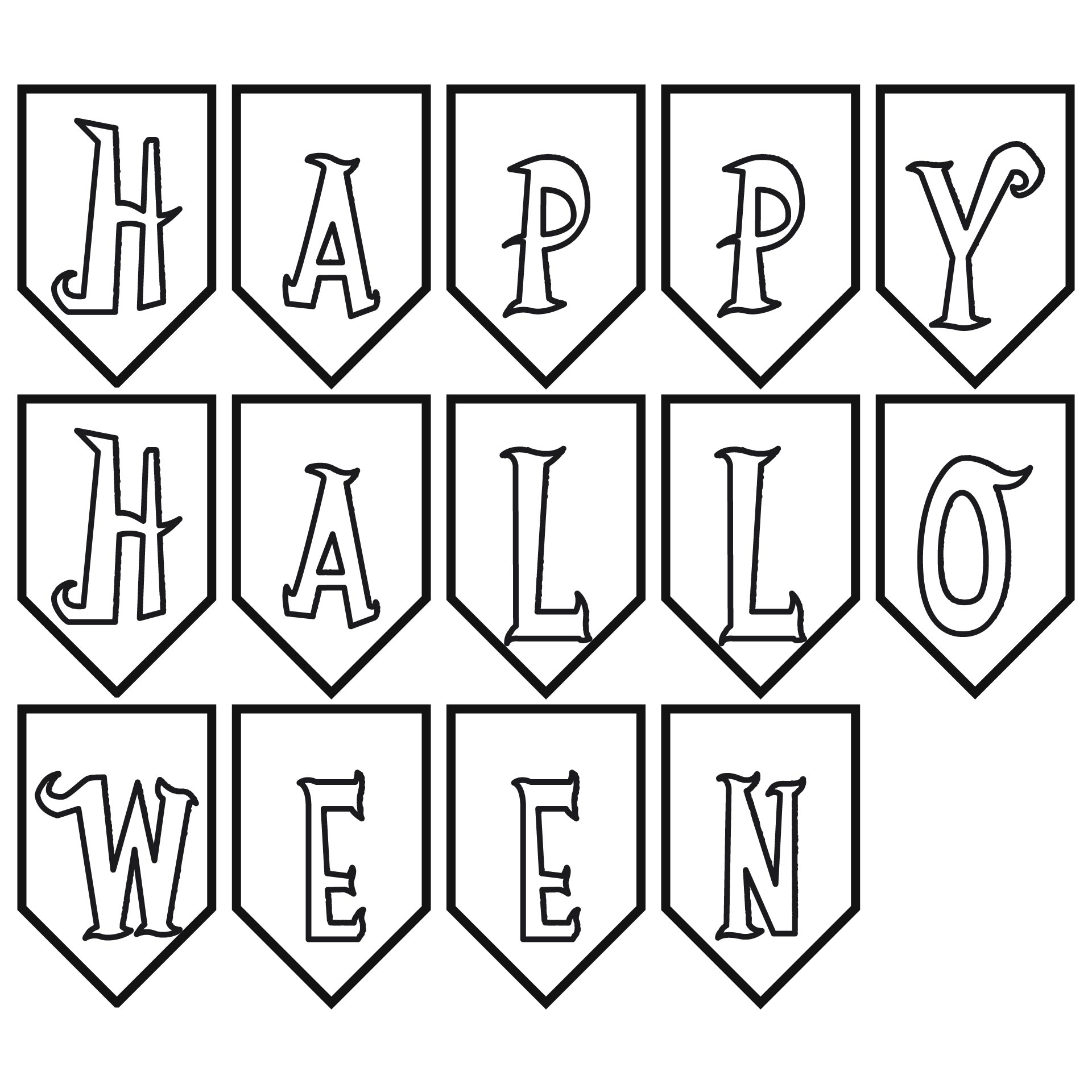 15 Best Printable Coloring Happy Halloween Banner - printablee.com