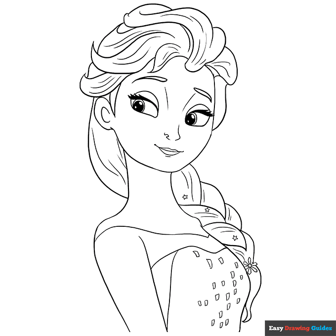 Elsa from Frozen Coloring Page | Easy Drawing Guides