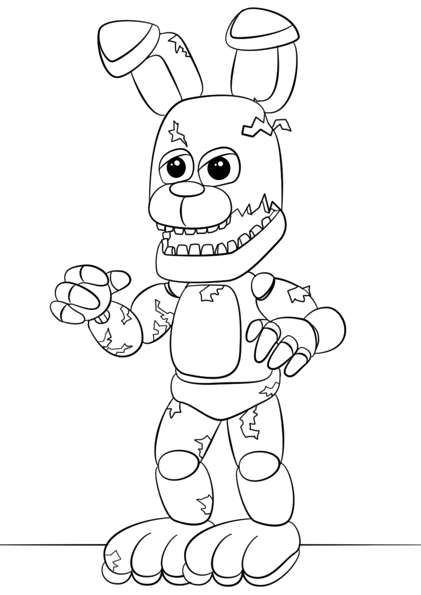 FNAF Springtrap coloring book to print and online