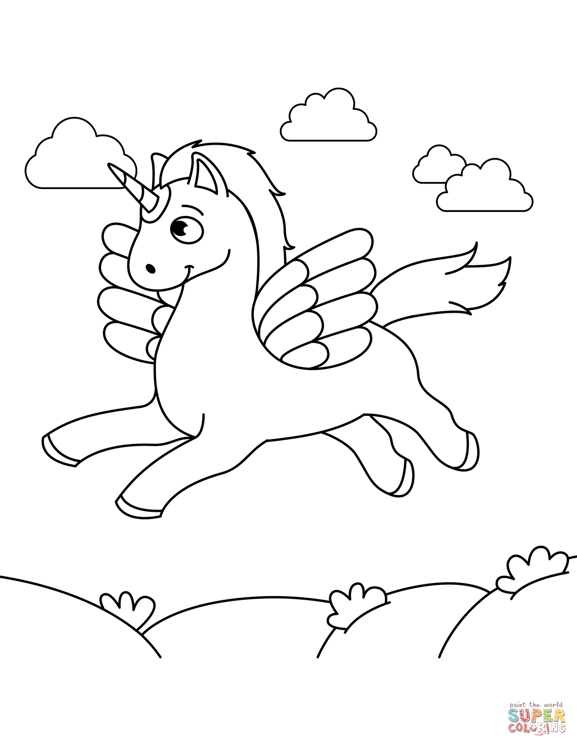 Alicorn coloring page | Free Printable Coloring Pages