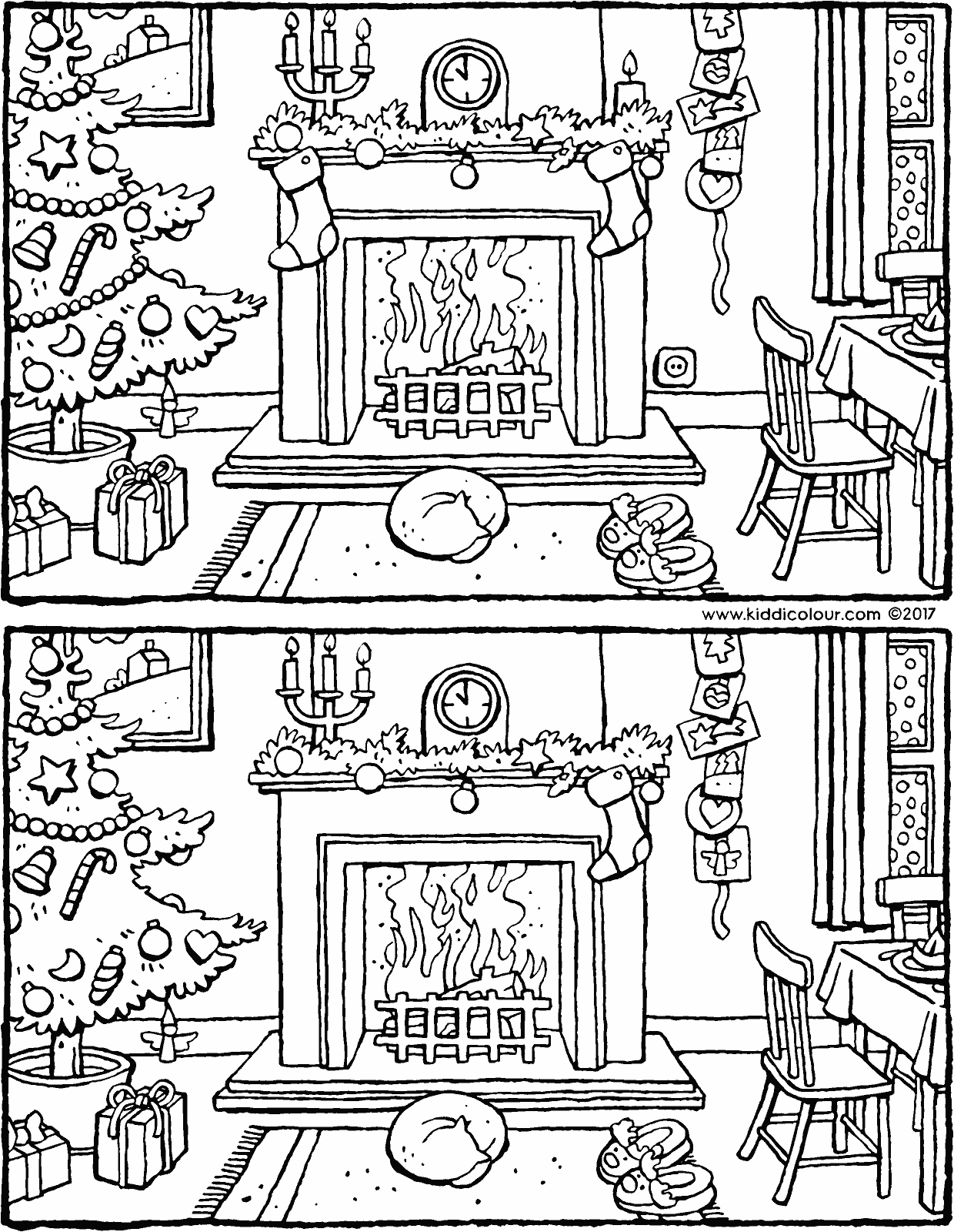 spot the five differences for Christmas - kiddicolour