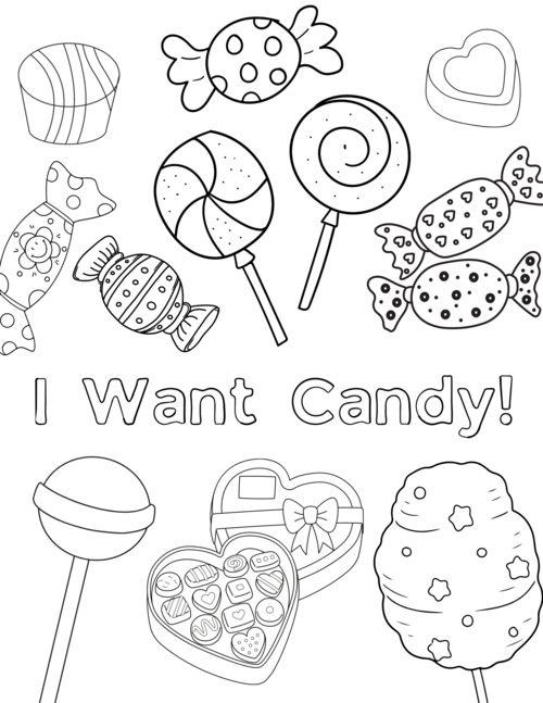 Cute Candy Coloring Pages | FaveCrafts.com
