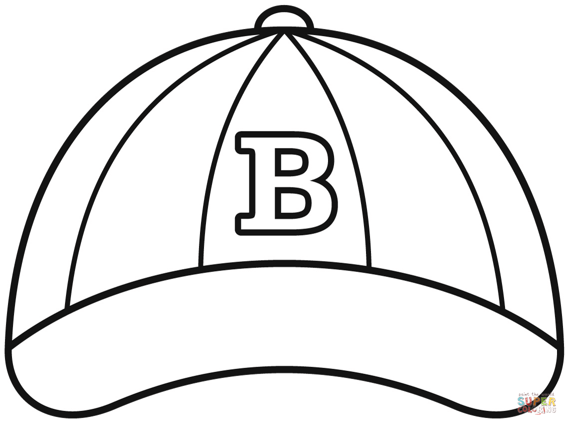 Baseball Hat coloring page | Free Printable Coloring Pages