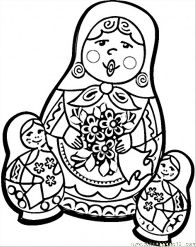 Coloring Pages Russian Dolls (Countries > Russia) - free printable 
