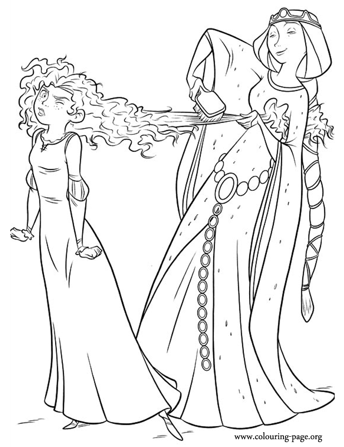 Brave - Merida with Elinor coloring page