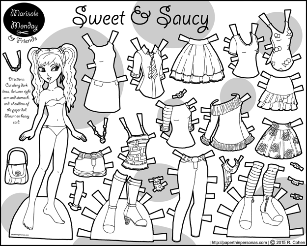 Paper Doll Clothes Coloring Pages - Coloring Home