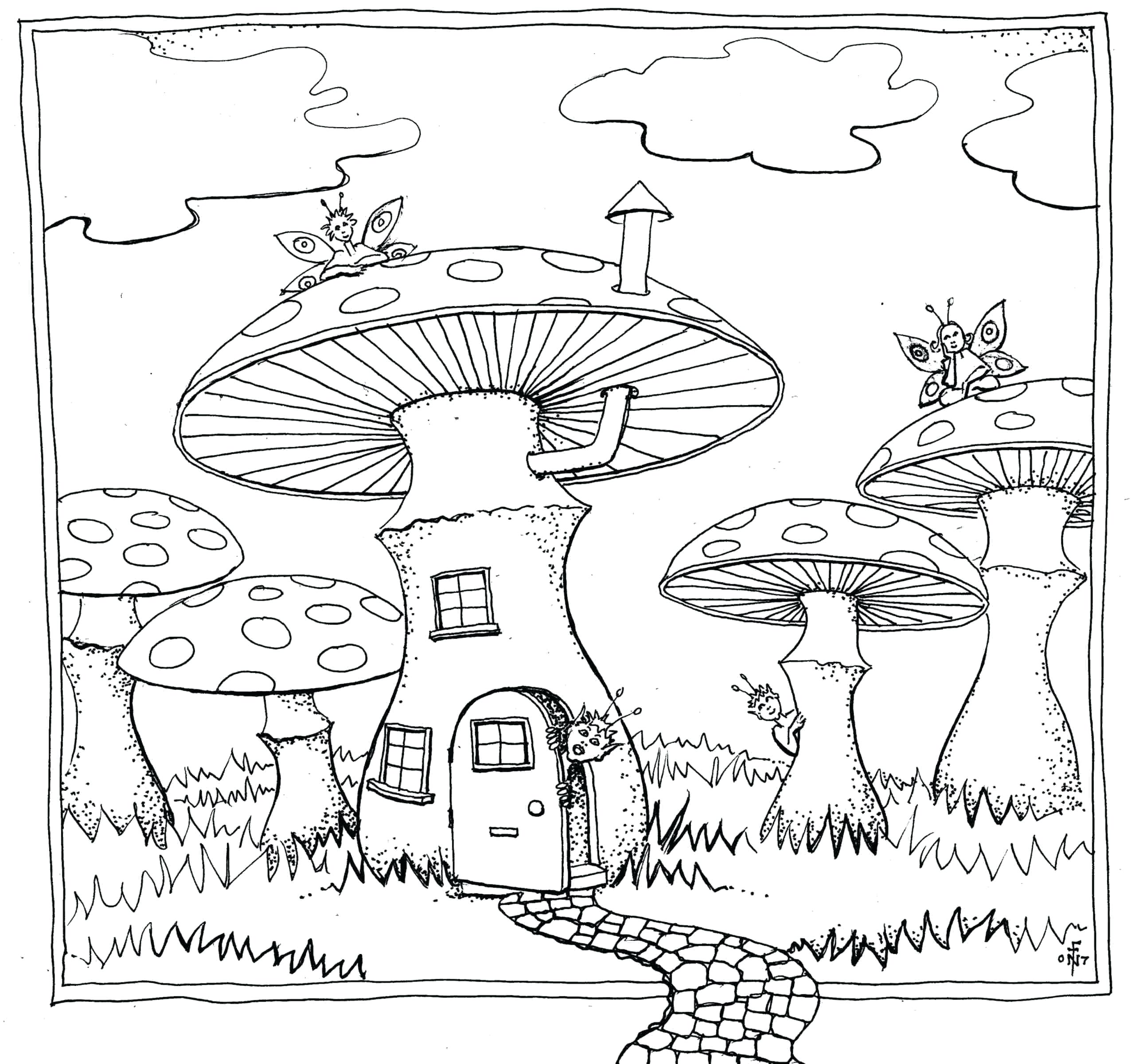 Mushroom Coloring Pages – Giftedpaper.co   Coloring Home