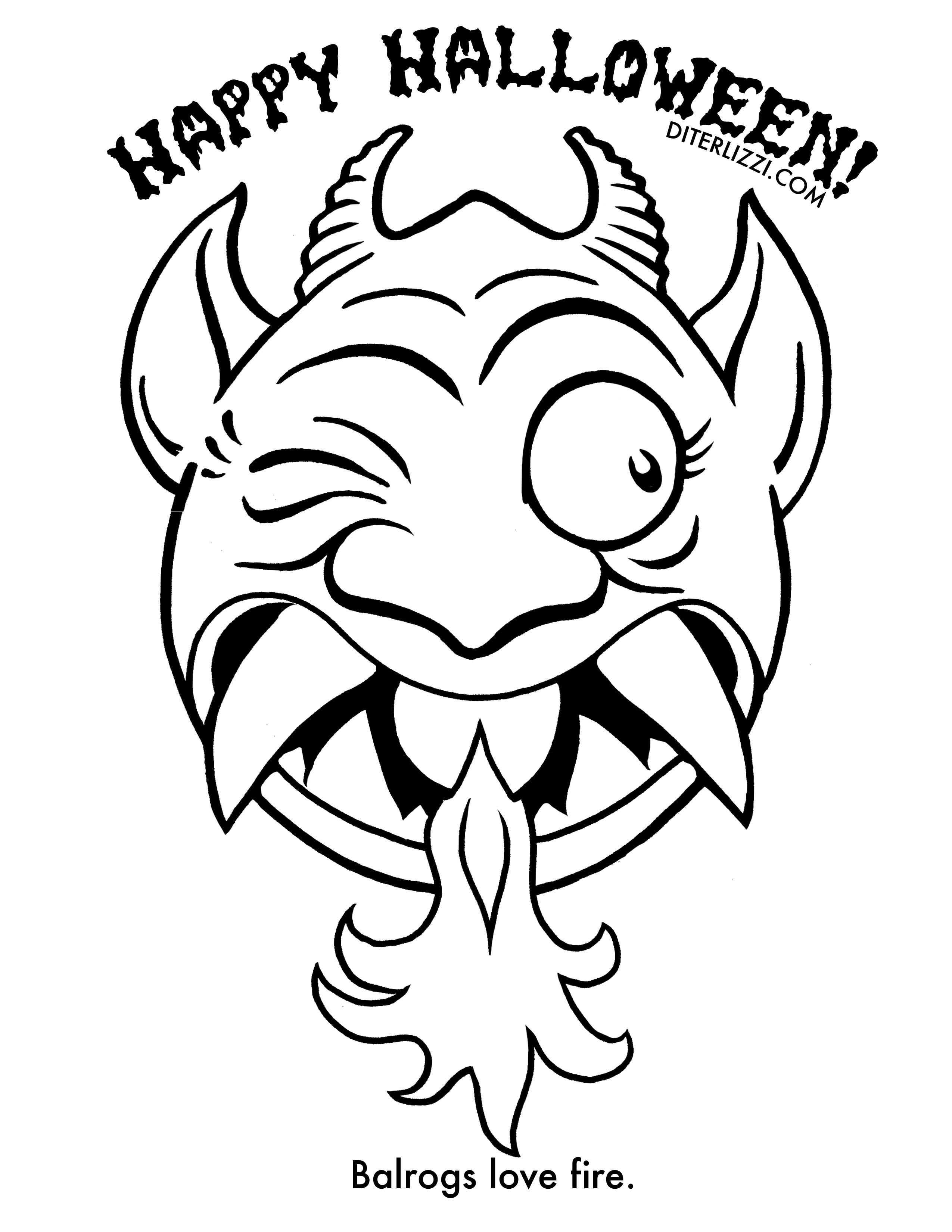 Halloween decorations coloring pages