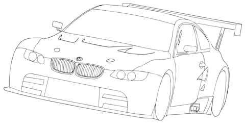 BMW E92 M3 GTR coloring page | Free ...supercoloring.com