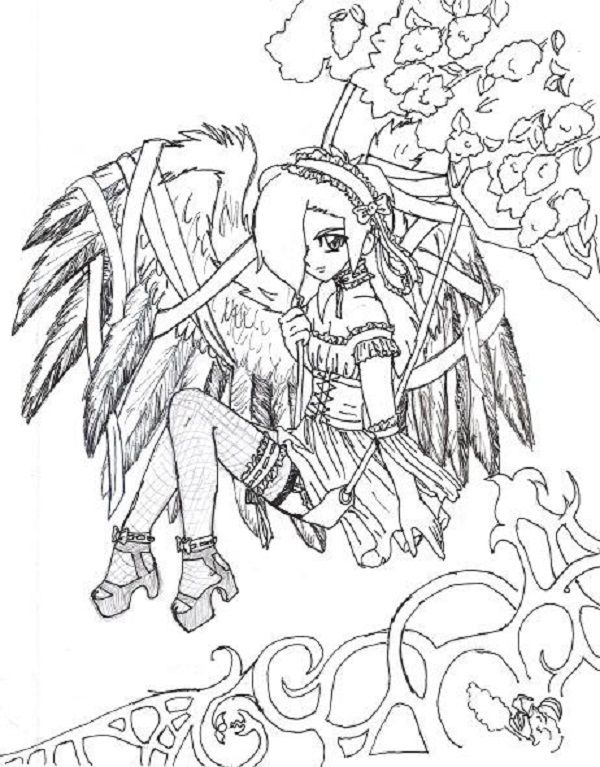 goth anime coloring pages | Fairy coloring pages, Star coloring pages,  Super coloring pages