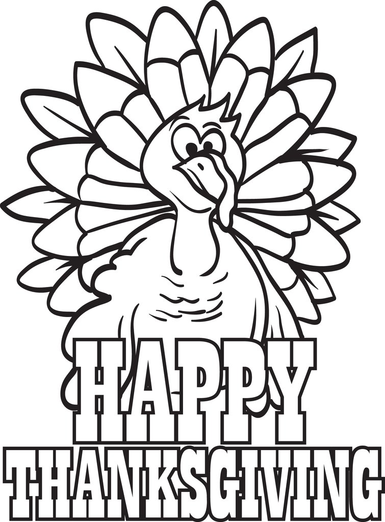 Printable Thanksgiving Turkey Coloring Page for Kids #9 – SupplyMe