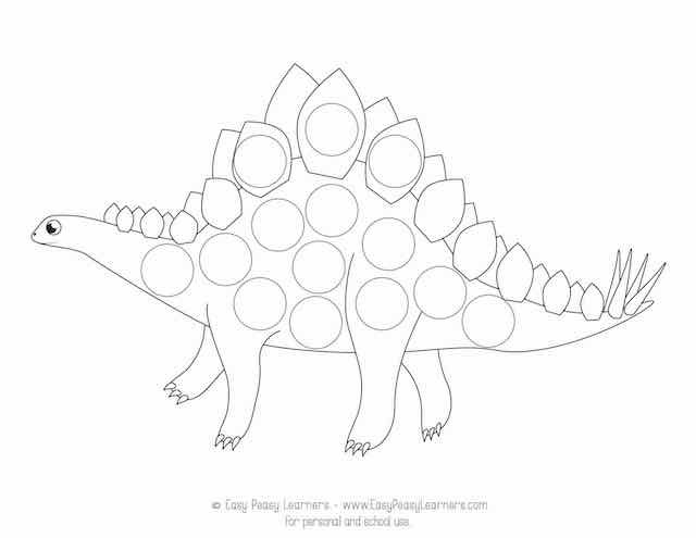 Free Dinosaurs Do a Dot Printables - Easy Peasy Learners
