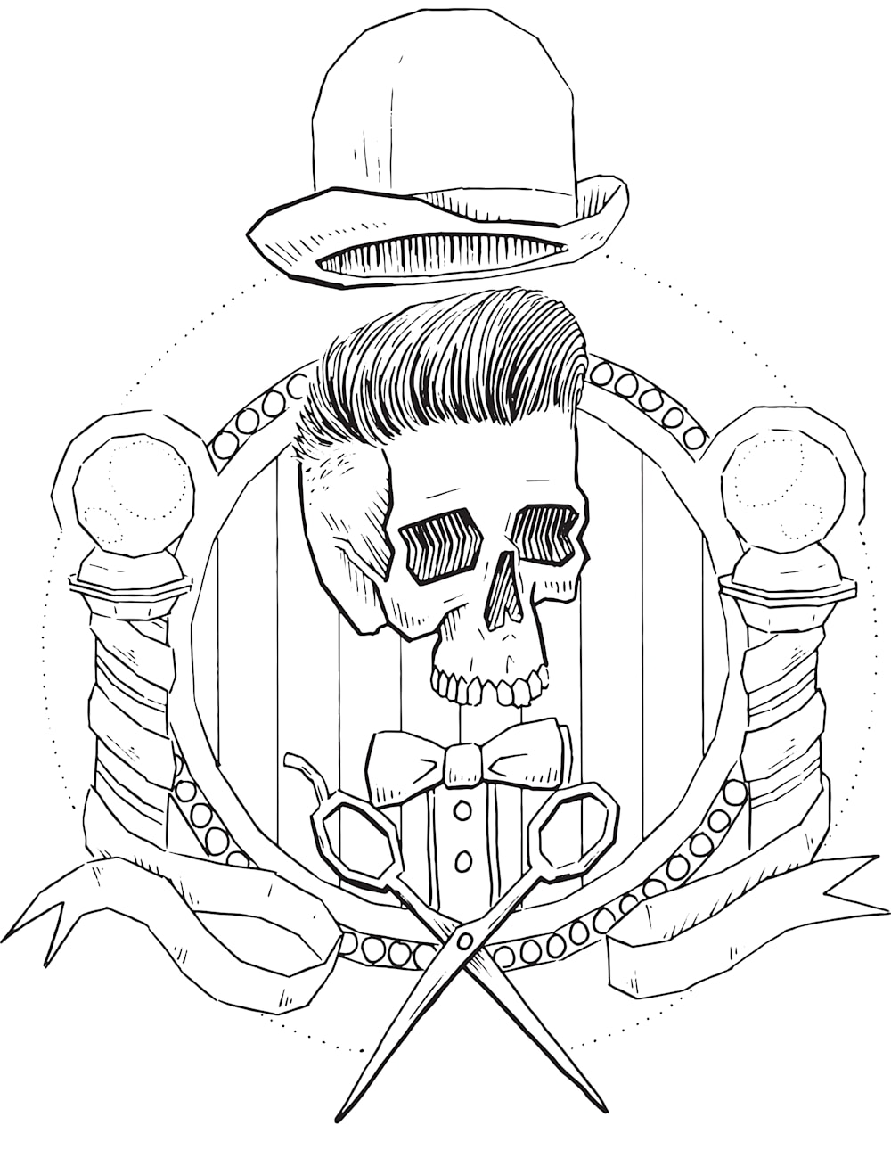 Barbershop Adult Coloring Pages
