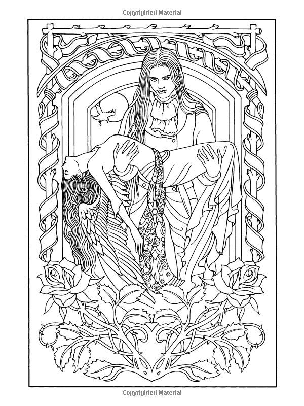 Halloween Coloring Book Dover - Bing Images | Vampire coloring pages,  Gothic coloring pages, Fairy coloring pages